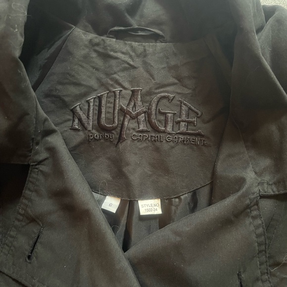 Vintage Nuage Black Light Weight Trench Coat Size 6 - Picture 6 of 13